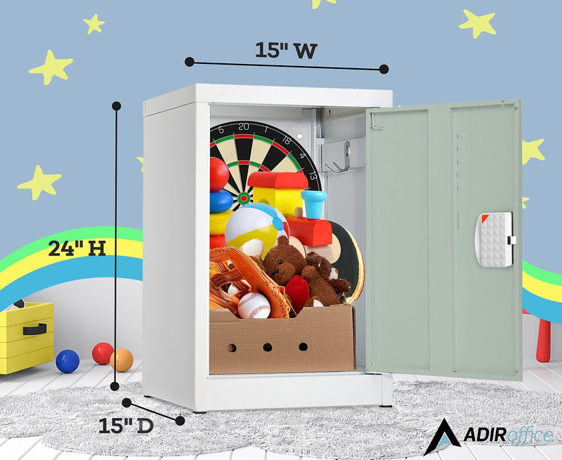 AdirOffice 24"H Single Tier Misty Green Storage Locker (ADI629-02-MGRN-DL)