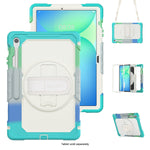 SaharaCase Raider Series TPU 13.1" Heavy Duty Case with Hand Strap for S10 FE+, Iridescent Blue (TB00472)