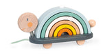 Janod Sweet Cocoon Pull-Along Rainbow Turtle, Multicolored (J04405)