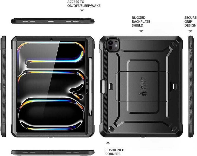 SUPCASE Unicorn Beetle Pro Plastic 13" Fullbody Case for iPad Pro 13" 7th Generation, Black (IP2413UBPSPBK)