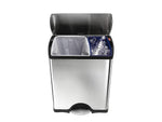 simplehuman Commercial Products Stainless Steel Trash Can, 12.15 Gal., Silver/Black (CW1830)