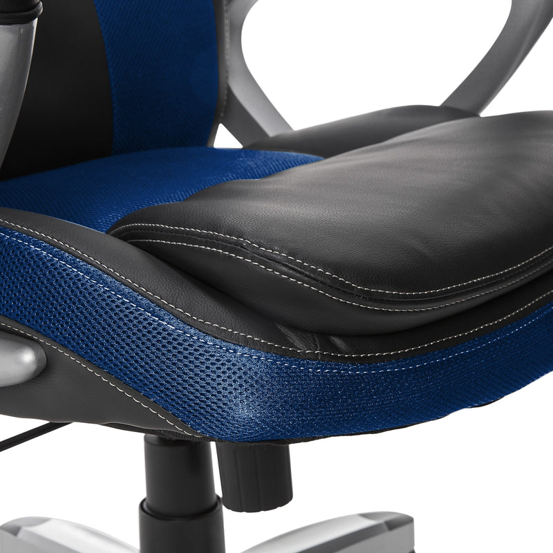 Serta Amplify Ergonomic Faux Leather Swivel Executive Chair, Blue (43673B)