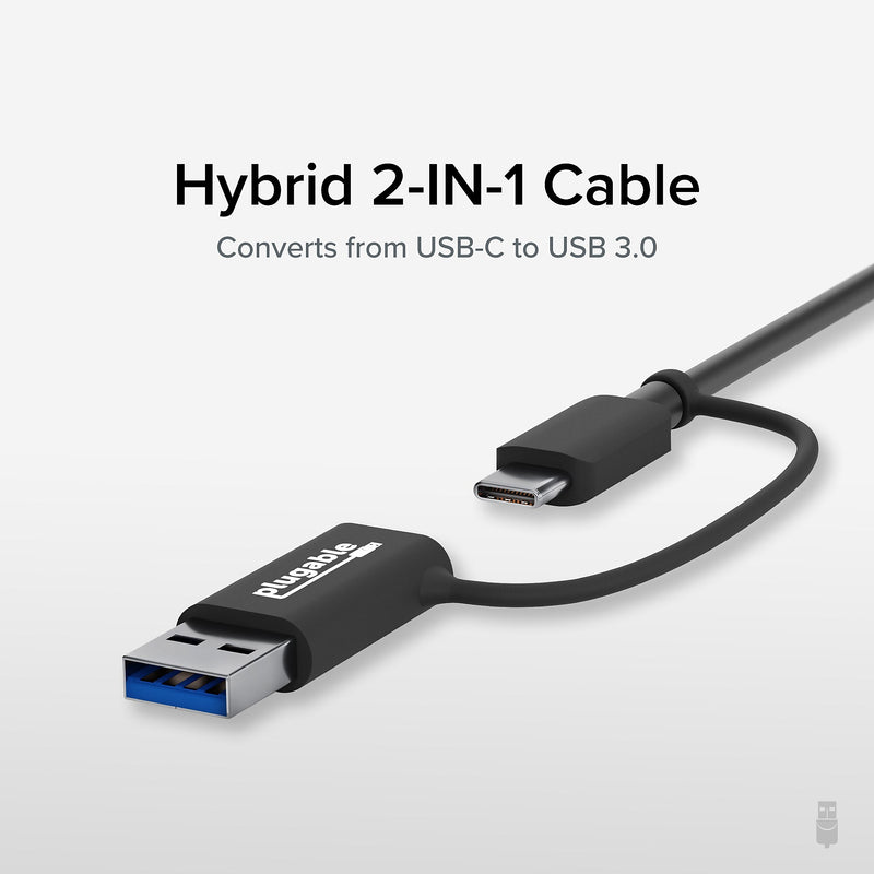 Plugable 2.5G USB C and USB to Ethernet Adapter, 2-in-1 Adapter