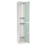 AdirOffice 72"H 2-Tier Misty Green Storage Locker (ADI629-202-MGRN-DL)