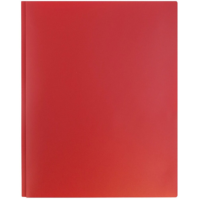 JAM Paper POP 2-Pocket Plastic Folders with Metal Prongs Fastener Clasps, Red, 6/Pack (382ECredd)
