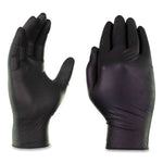 GloveWorks by AMMEX Industrial Nitrile Gloves, Powder-Free, 6 mil, Small, Black 100 Gloves/Box, 10 Boxes/Carton