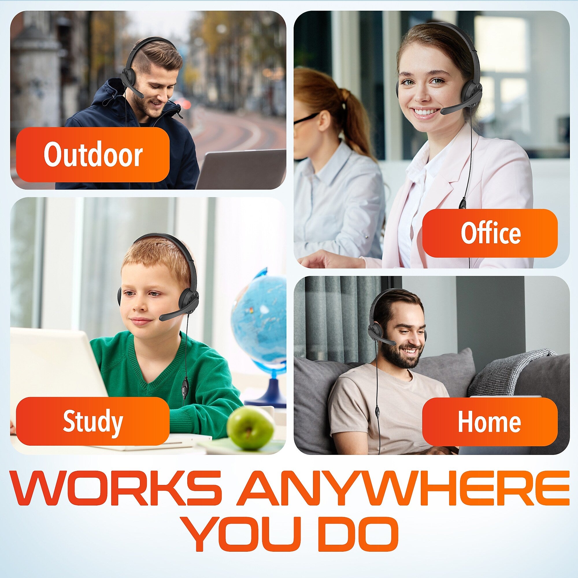 Delton 12Y Stereo On-Ear Computer Headset, USB Type-A (DWH12Y)