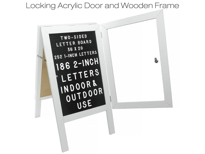Excello Global Products Indoor/Outdoor Sidewalk A-Frame Board, 20" x 27", White (EGP-HD-0084-WHT)