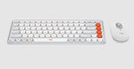 Logitech POP Icon Wireless Keyboard and Optical Mouse Combo, Orange and Off-White (920-013104)