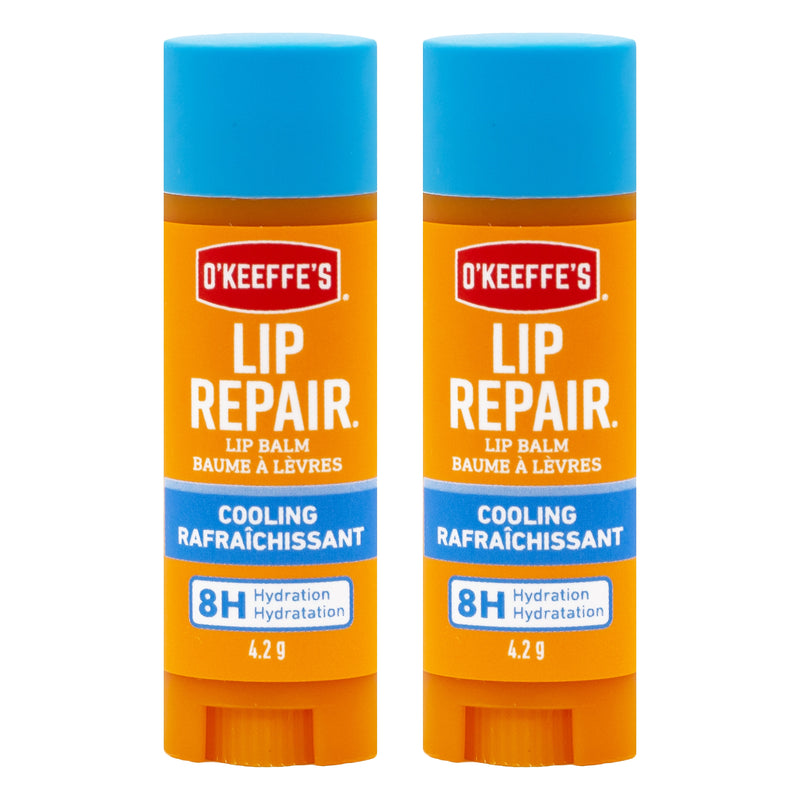 O'Keeffe's Lip Repair Cooling Lip Balm, 0.15 oz Stick, 2/Pack (K1710402)
