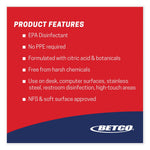 Betco GE Fight Bac RTU Disinfectant, Fresh Scent, 1 gal Bottle
