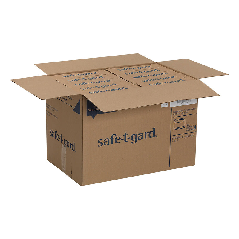 Georgia-Pacific Safe-T-Gard Toilet Seat Cover Dispenser, Half-fold, Black, 10/Carton (57748)