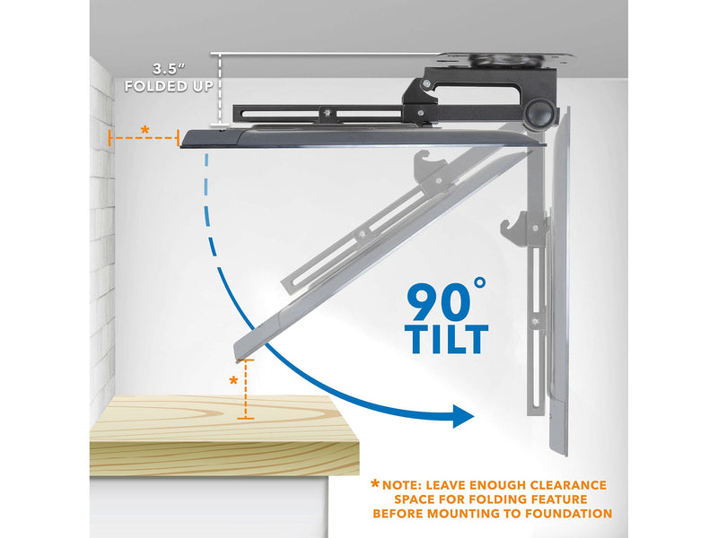 Mount-It! Tilt and Swivel Flip-down Ceiling TV Mount, 44 lbs. Max. (MI-4225)