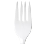 Dixie Plastic Fork 6", Medium-Weight, White, 1000/Pack (PFM21)