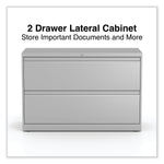 Alera 2-Drawer Lateral File Cabinet, Letter/Legal Size, 42" x 18.63" x 28", Light Gray (ALEHLF4229LG)