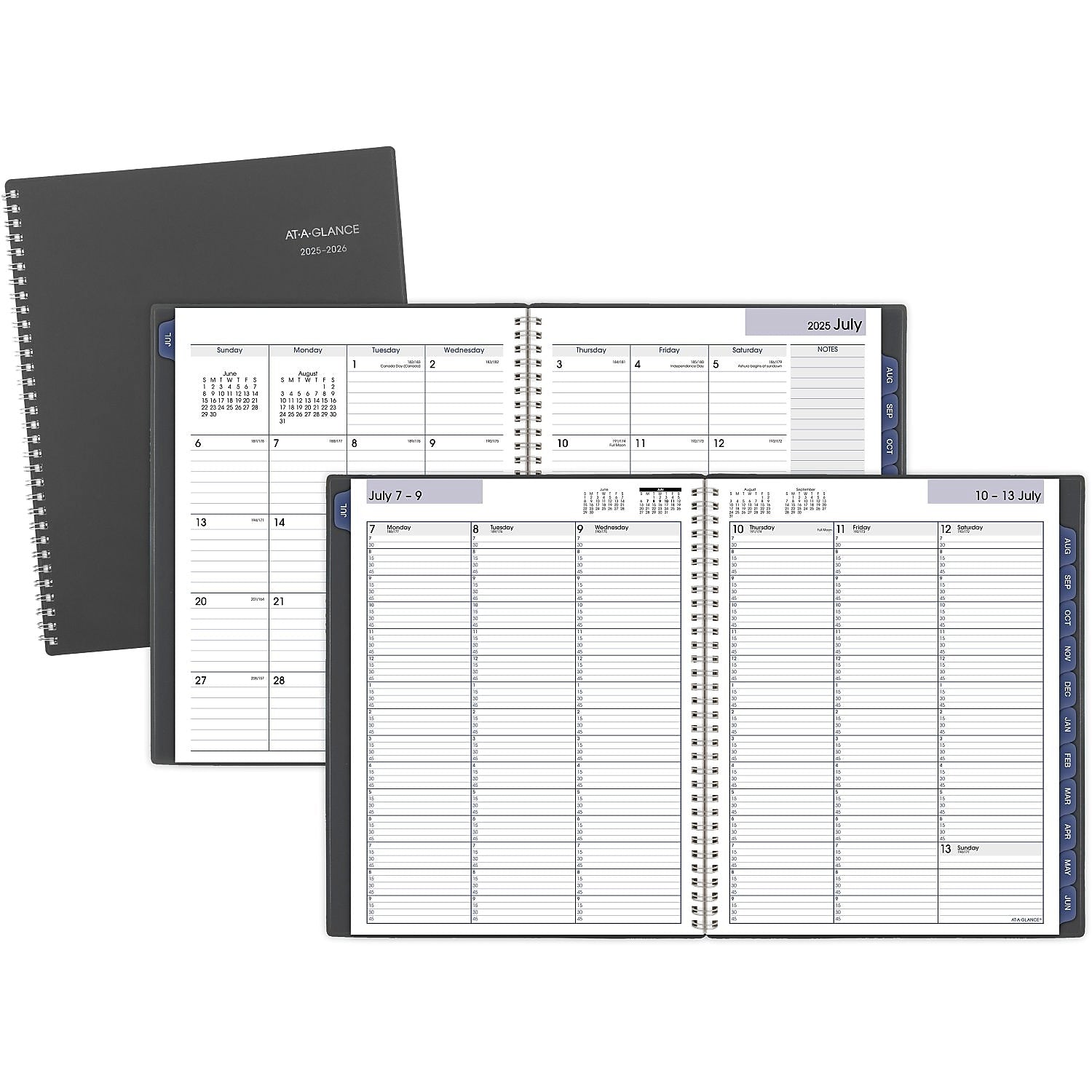2025-2026 AT-A-GLANCE DayMinder 8.5" x 11" Academic Year Weekly & Monthly Planner, Plastic Cover, Charcoal (AYC520-45-26)