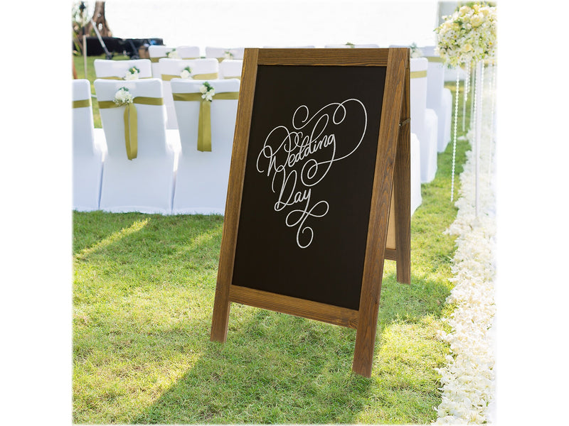 Excello Global Products Indoor/Outdoor A-Frame Sidewalk Sign, 22.8" x 40", Black/Brown (GPP-0001-S)