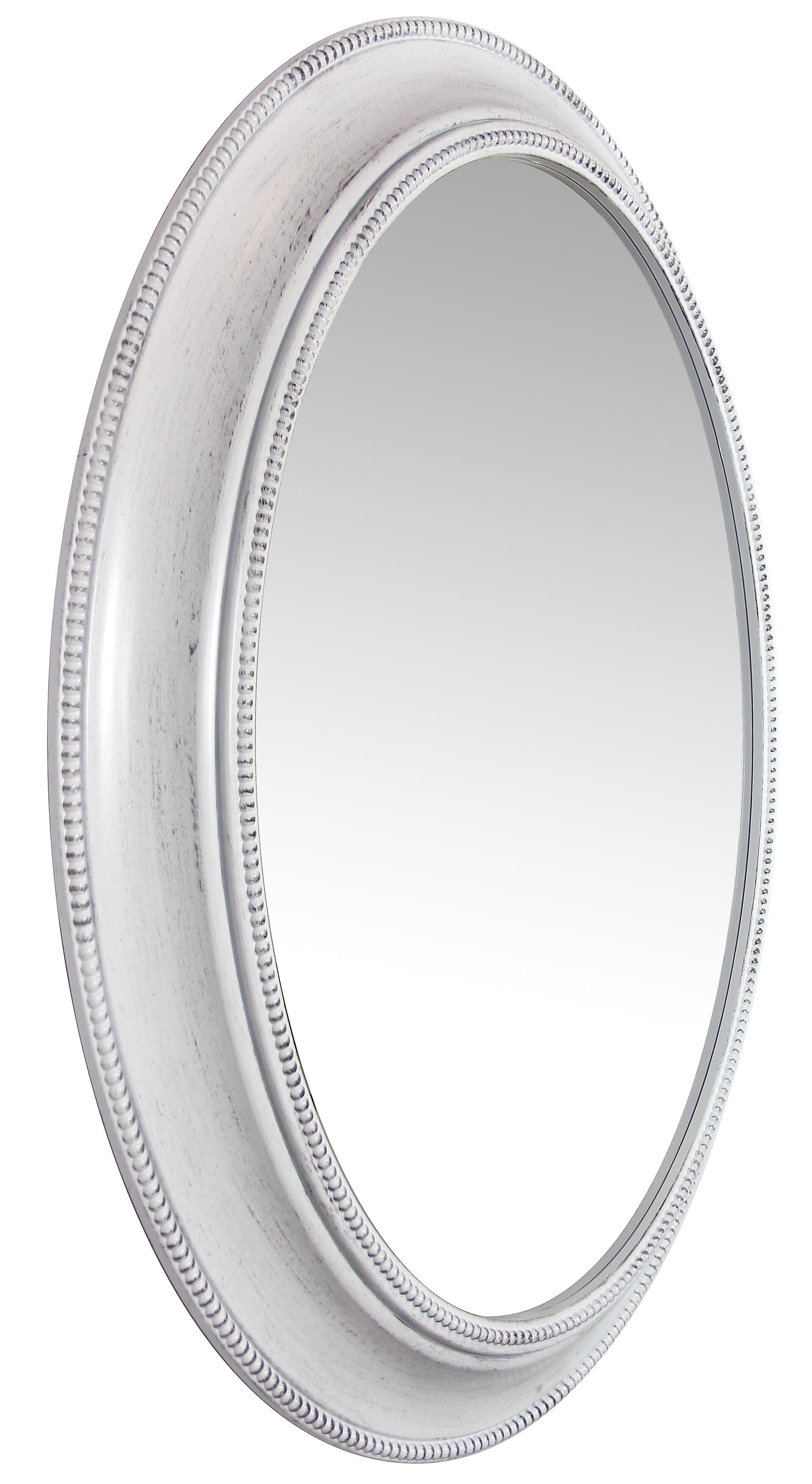 Infinity Instruments Sonore Decorative Wall Mirror, White Plastic, 30" (15370WH)