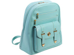 McKlein ROBBINS Leather Laptop Backpack, Medium, Aqua Blue (99588)