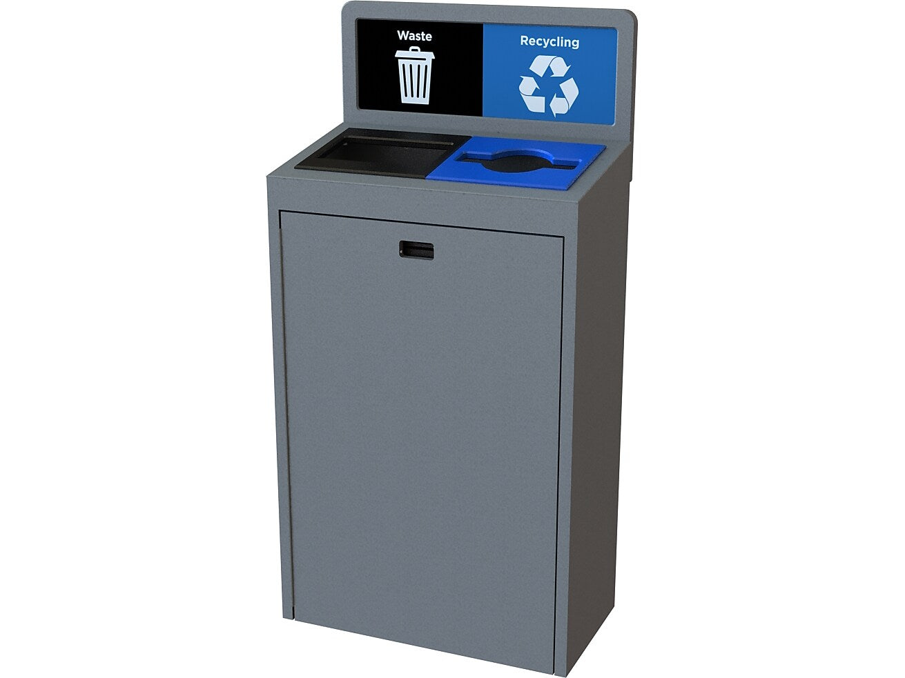 CleanRiver TIM Plastic Dual-Stream Recycling Station, 22 Gallon, Gray (TIM22-WR-GY)