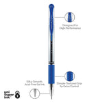 uni-ball Gel Grip Gel Pens, Medium Point, 0.7mm, Blue Ink, 12/Pack (65451)