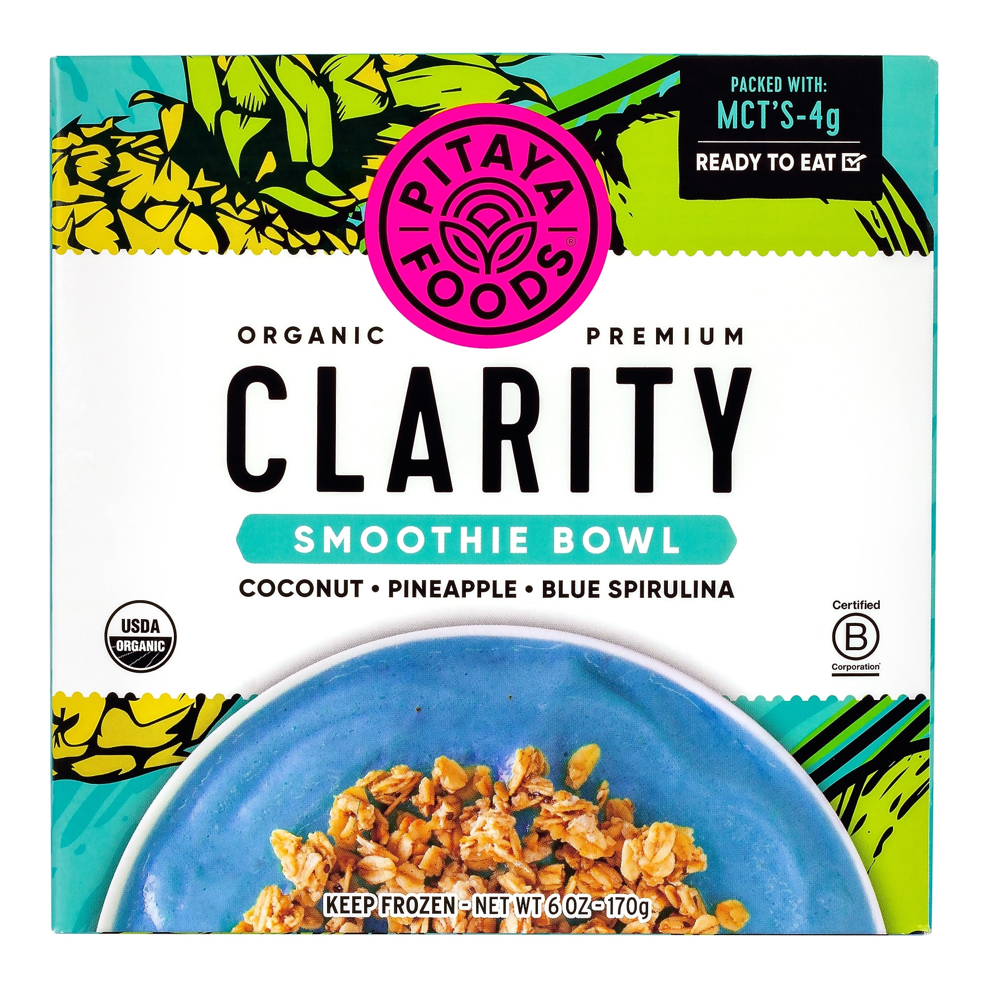 Pitaya Foods Organic Smoothie Bowl, Clarity, 6 oz, 6/Pack (220-02482)