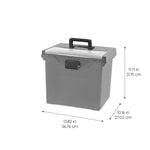 Iris Portable Locking File Box, Letter Size,Elephant Gray, 4/Pack (500412)
