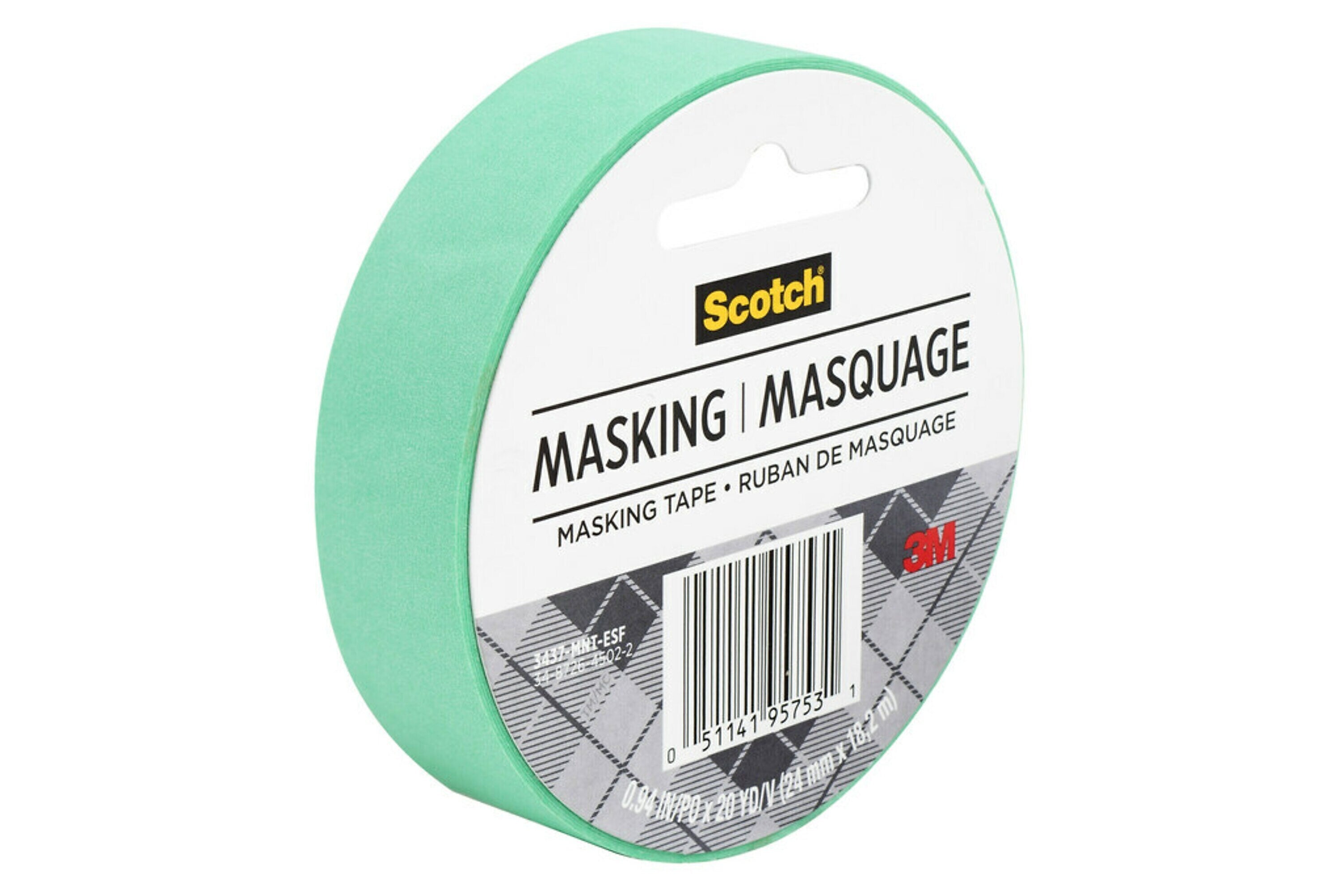 Scotch® Expressions Masking Tape, .94" x 20 yds., Mint Green (3437-MNT)