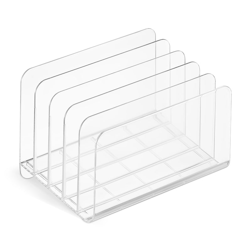 TRU RED™ 5-Compartment Plastic Desk Organizer, Clear (TR62285)