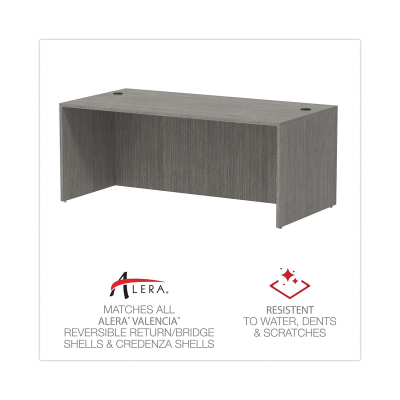 Alera Alera Verona Veneer Series Straight Front Desk Shell, 71" x 35.5" x 29.63", Gray