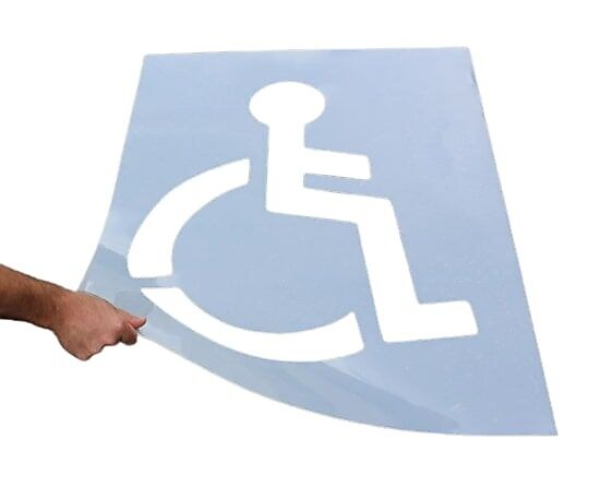 Accuform Parking Lot Stencil, WHEELCHAIR/HANDICAPPED SYMBOL, 47" x 34", Plastic (FMS258)