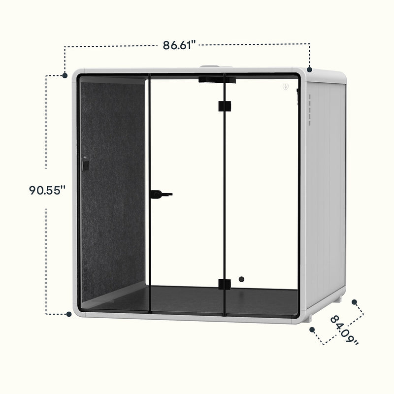 FlexiSpot WorkCube Series Sound Absorbing 6 Person Privacy Booth, White (P6FW-KIT)