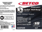 Betco Sanibet Sanitizer Secondary Label, 4" x 6", Multicolor, 24 Labels/Pack (2379090)