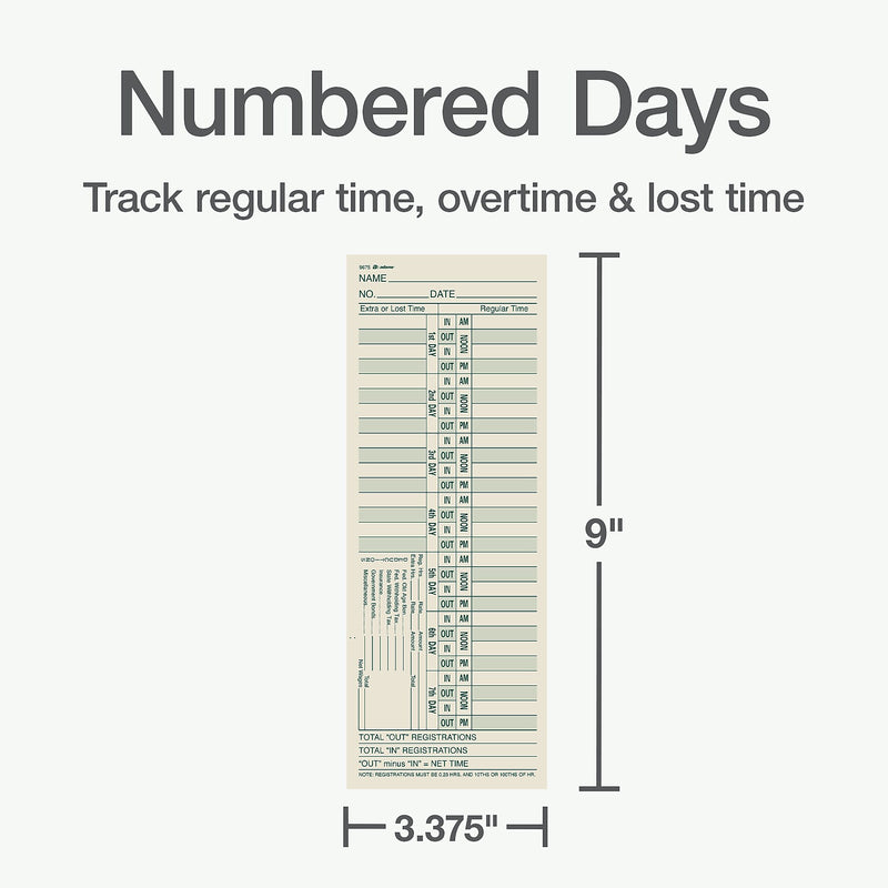 Adams Time Cards, 200/Pack (ABF 9675-200)
