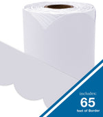 Carson Dellosa Rolled Scalloped Bulletin Board Border, 3" x 65', Whisper Gray (108538)