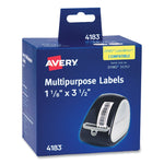 Avery Multipurpose Thermal Labels, 1 1/8" x 3 1/2", White, 350/Roll, 2 Rolls/Box
