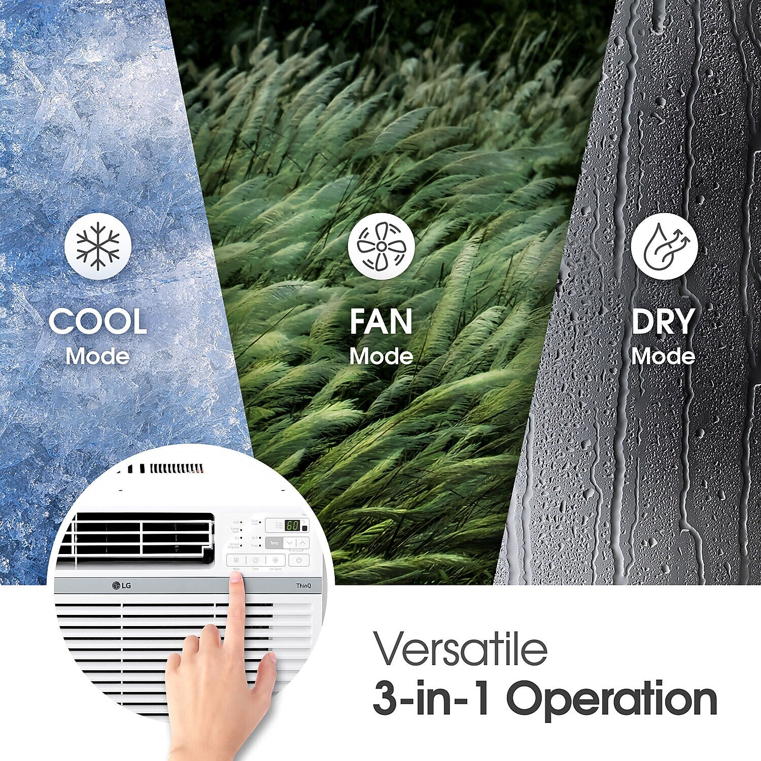 LG 230-Volt 18,000 BTU Window Smart Air Conditioner with Remote, WiFi Enabled, White (LW1821ERSM)