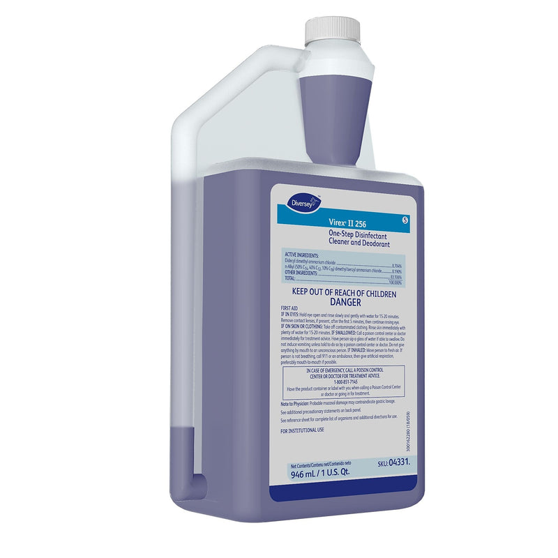 Diversey Virex II 256 One-Step Disinfectant Cleaner and Deodorant, 32 oz., 6/Carton (04331.)