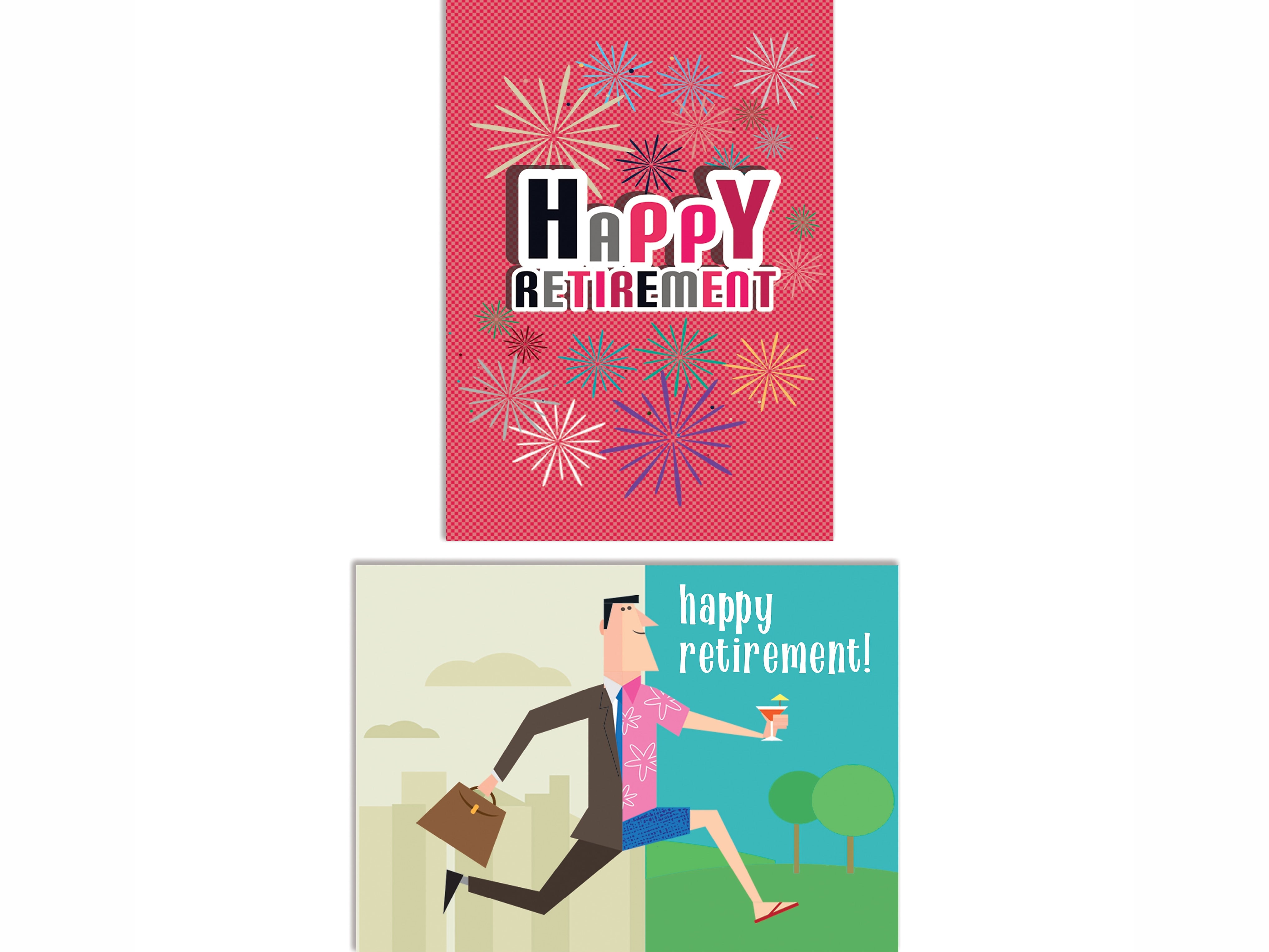 Better Office Retirement Cards with Envelopes, 7" x 5", Assorted Colors, 2/Pack (64622-2PK)
