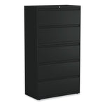 Alera® Lateral File, 5 Legal/Letter/A4/A5-Size File Drawers, Black, 36" x 18.63" x 67.63"