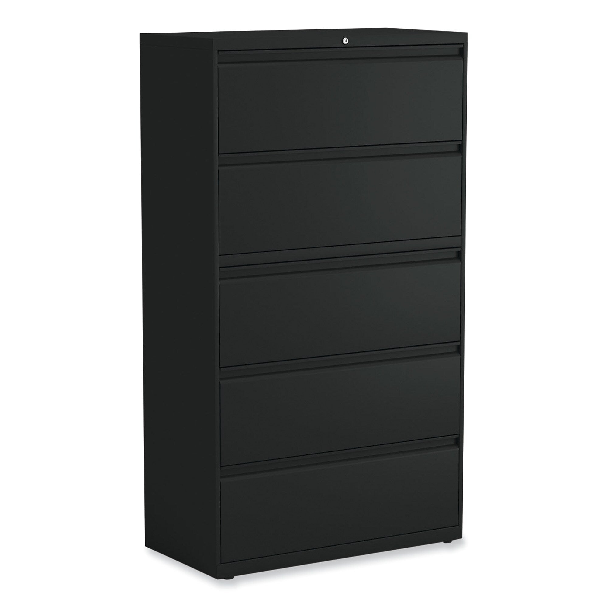 Alera® Lateral File, 5 Legal/Letter/A4/A5-Size File Drawers, Black, 36" x 18.63" x 67.63"