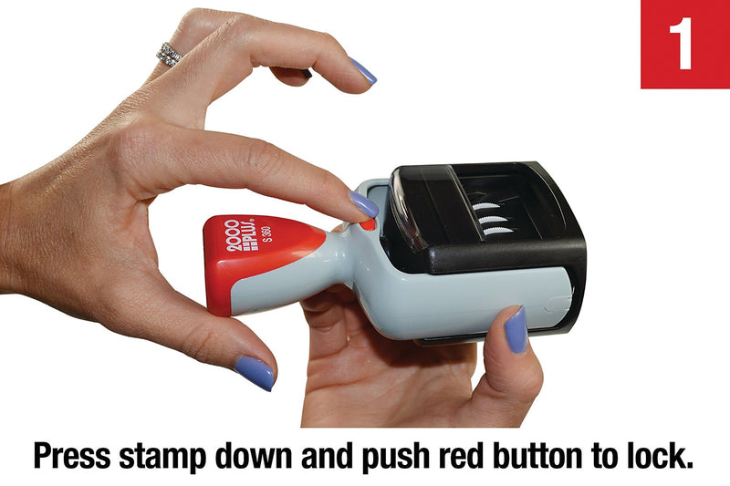 2000 Plus S-360 Received Rectangle Dater Stamp, Blue and Red Ink, 1 3/4" x 1 1/4" (011034)