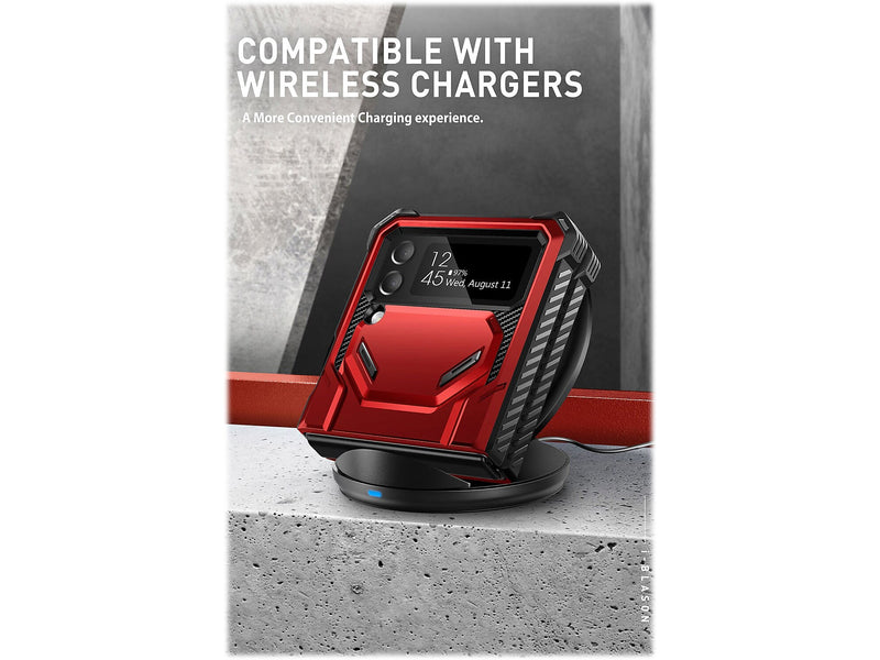 i-Blason Armorbox Metallic Red Rugged Case for Samsung Galaxy Z Flip4 (Galaxy2022-ZFlip4-5G-Armorbox-Ruddy)