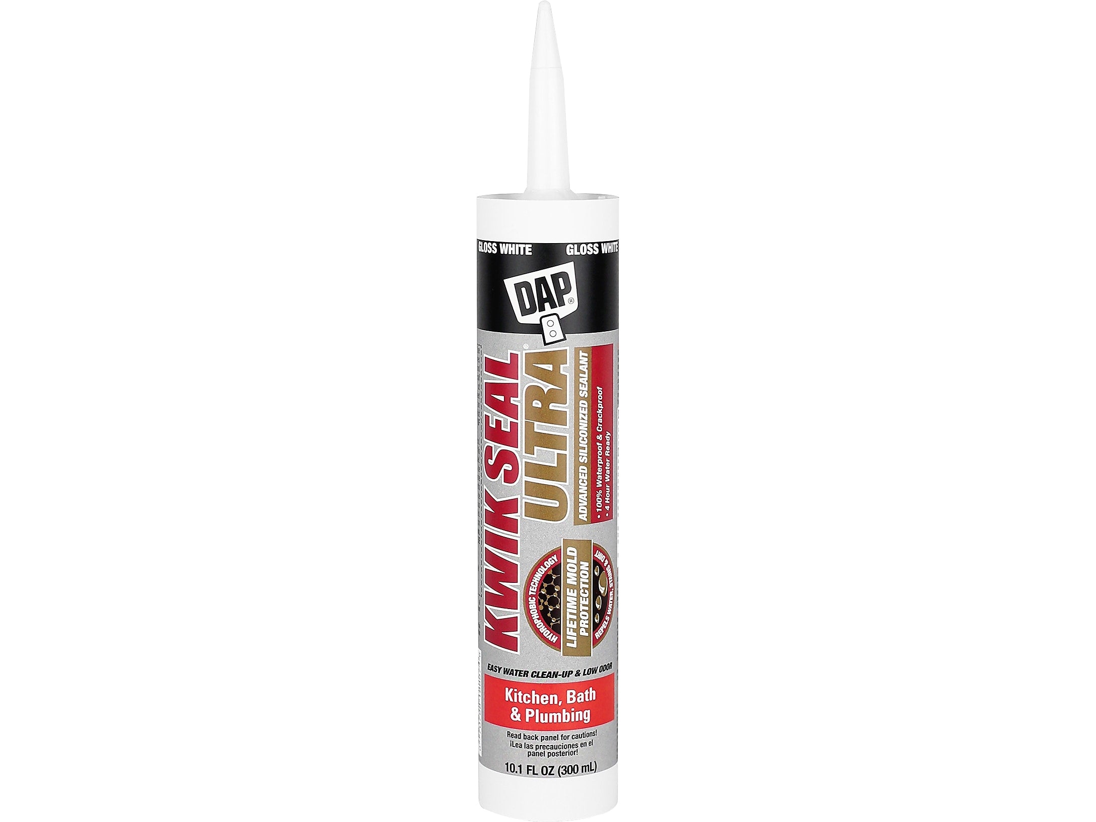 Dap KWIK SEAL ULTRA Advanced Siliconized Sealant, 10.1 Fl. Oz., Gloss White, 12/Pack (7079818897)