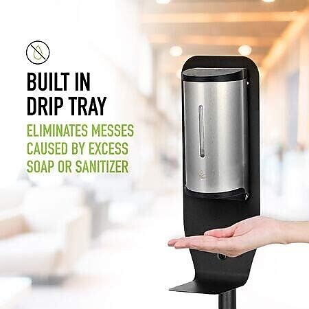 Alpine Industries Universal Floor Stand Hand Soap and Sanitizer Dispenser, Black (430-STAND-BLK)