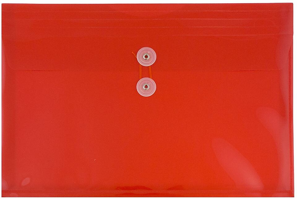 JAM Paper Premium Plastic Document File, Letter, Red, 3/Pack (218B1REX3)