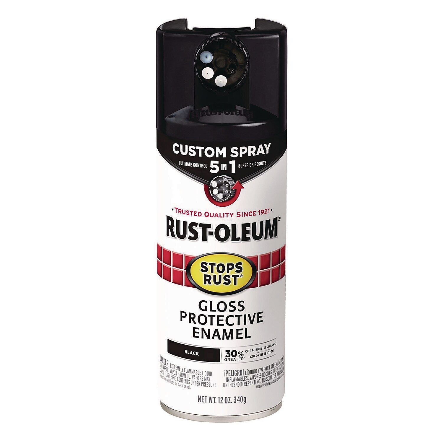 Rust-Oleum Stops Rust Protective Enamel Spray Paint, Gloss Black, 12 oz. (376884)