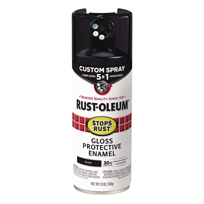 Rust-Oleum Stops Rust Protective Enamel Spray Paint, Gloss Black, 12 oz. (376884)