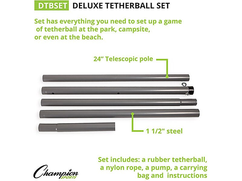 Champion Sports Deluxe Tetherball Set, Yellow (DTBSET)
