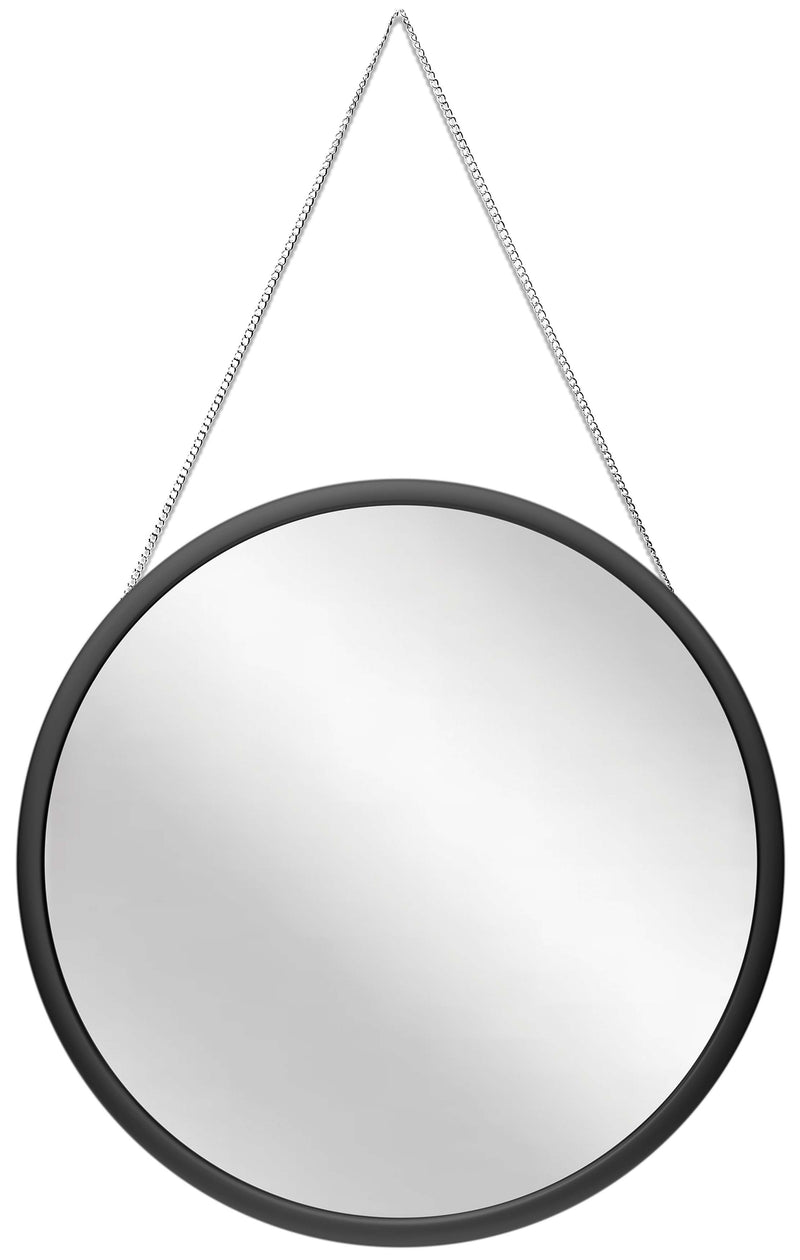Infinity Instruments Franc II Black Plastic Framed Wall Mirror, 22" (20209BK)